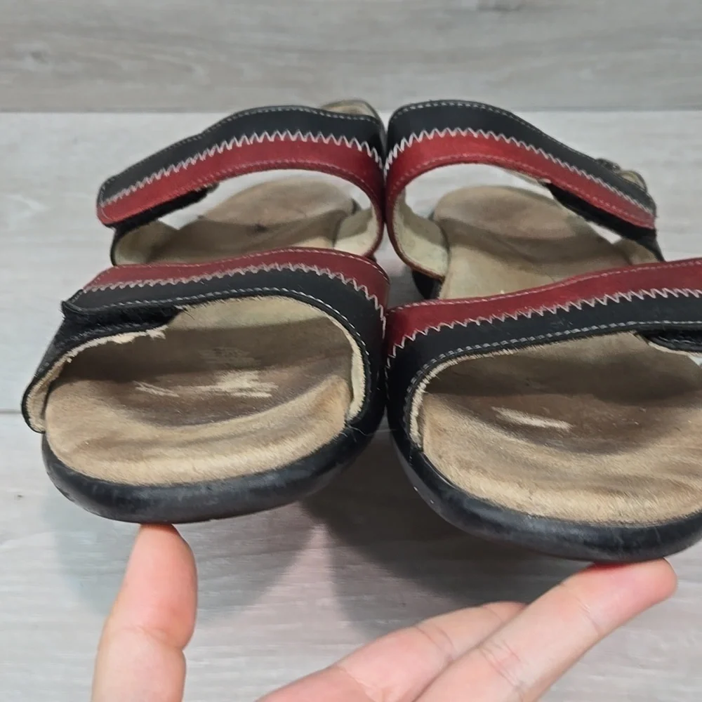SAS Women Hook&loop Leatger Strappy Sandals Shoes Sz 8.5M